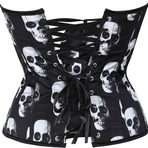 Corset Calaveras Disfraz Mujer