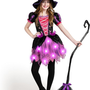 Vestido Bruja Disfraz Niña Halloween