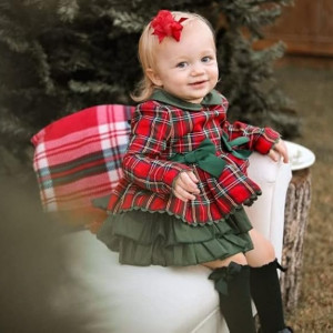 Vestido de cuadros para bebé, navidad, cuentos