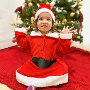 Vestido de Santa Claus para niña, Navidad, cuento