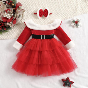 Vestido de Santa Claus para niña falda de cancán, Navidad, cuento