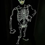 Disfraz de esqueleto LED de Halloween, disfraz iluminado, disfraz de cosplay brillante, traje de robot de fibra óptica