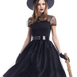 Vestido Negro De Bruja/Merlina Disfraz De Halloween