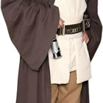 Disfraz completo de Obi Kenobi de lujo Jedi Star Wars Túnica, cosplay Luke SkyWalker