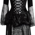 Disfraz de Halloween para mujer, vestido de fiesta retro, gótico, punk Bruja