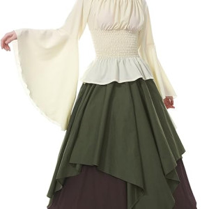 Disfraz renacentista para mujer, vestido medieval campesino,  duende, Halloween