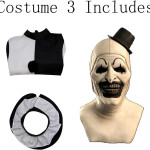 Conjunto completo de traje completo de Terrifier con máscara Disfraz De Terror Para Halloween