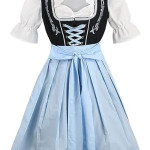 Vestido de tirolesa alemana para mujer, disfraz de Oktoberfest, disfraz de Halloween y cosplay