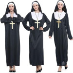 Accesorios de disfraz de monja de Halloween, vestido de monja para mujer