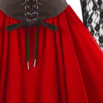 Vestido gótico de manga de encaje para mujer con corsé, renacentista, sexy, de gasa,  bruja, vestido de baile de baile de corte irlandés de malla