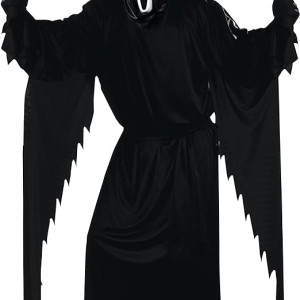 Disfraz de cara de fantasma de Scream, negro, talla único para adulto