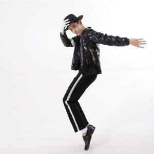 Disfraz De Michael Jackson Billie Jean Para Hombre Y Niño, Chaqueta, Pantalón, Calcetines, Guante Y Sombrero Para Halloween, Profesional,