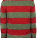 Nightmare On Elm Street Freddy Krueger - Suéter de punto de rayas rojas verdes para Halloween Cosplay adulto