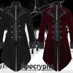 Chaqueta de cola steampunk medieval para hombre, estilo gótico victoriano, abrigo