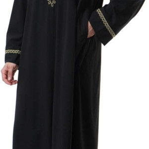 Traje de Hombre Musulmán árabe para Hombre de Manga Larga Abaya Kaftan Islámico Halloween disfraz