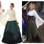 Disfraz renacentista para mujer, vestido medieval campesino,  duende, Halloween