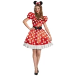 Disfraz de Minnie Mouse Adulto Traje Disney Halloween Elegante Vestido