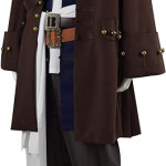 Disfraz de Jack Sparrow para adulto, disfraz de pirata de Jackie, Halloween, trajes de lujo para hombre, chaqueta de uniforme de aventura, conjunto completo