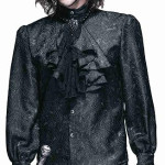 Camisa victoriana negra con encajes, Halloween, disfraz