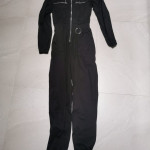 Enterizo negro con zipper frontal, disfraz, halloween, adulto