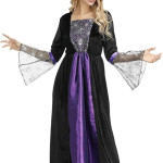 Vestido de bruja morado, Halloween, cuento, disfraz